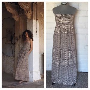 Anthropologie strapless maxi dress